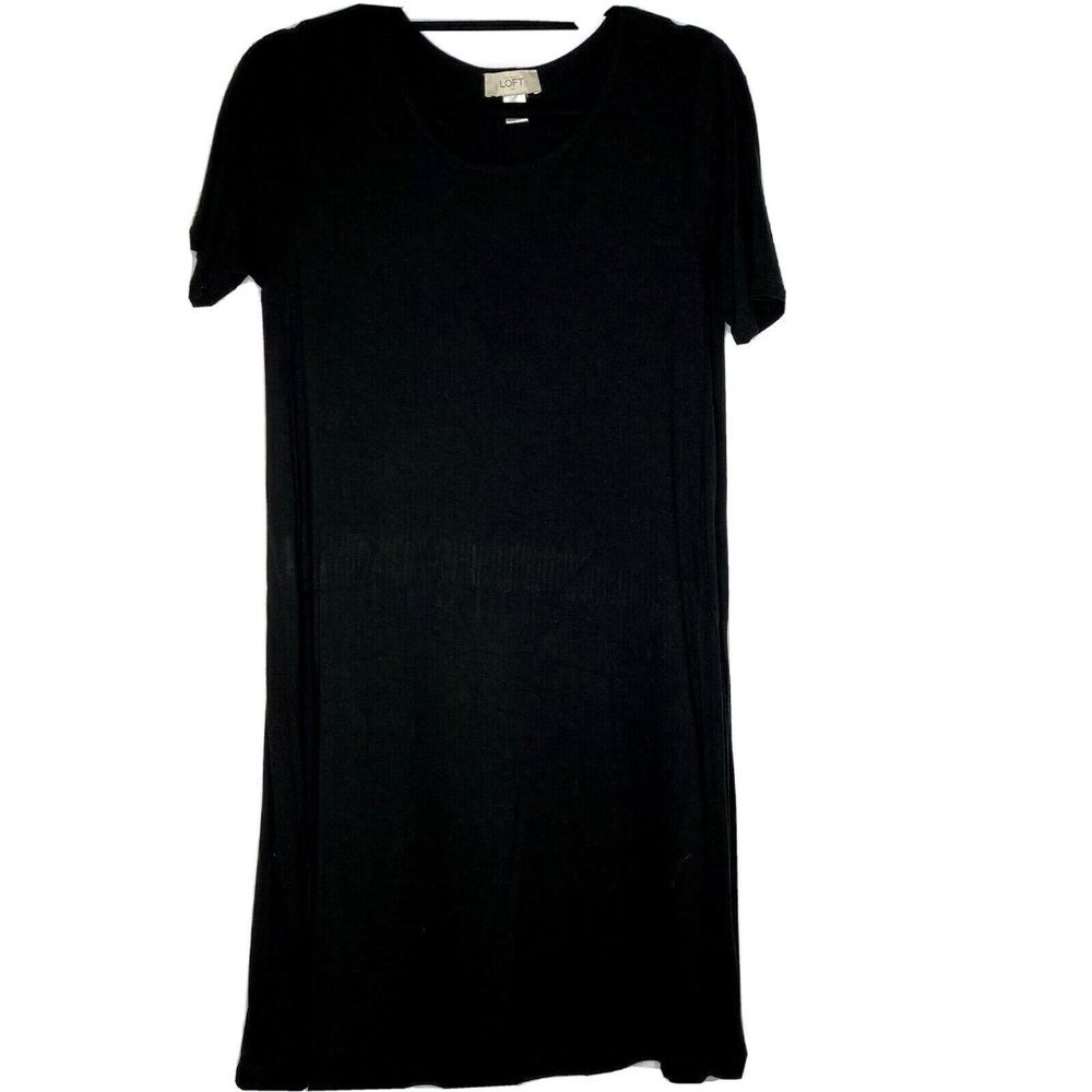 Loft Factory Size S Black Short Sleeve Pull On T-shirt Style Tunic Dress